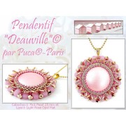 Cabochon rotondo in vetro di Puca® 25 mm - Rosaline Pearl x1