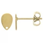 Orecchini goccia 8x5 mm con foro - Acciaio inossidabile 304 dorato x20