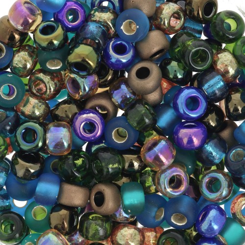 Mix de rocailles Miyuki 6/0 MIX-27 - Peacock Garden x8g