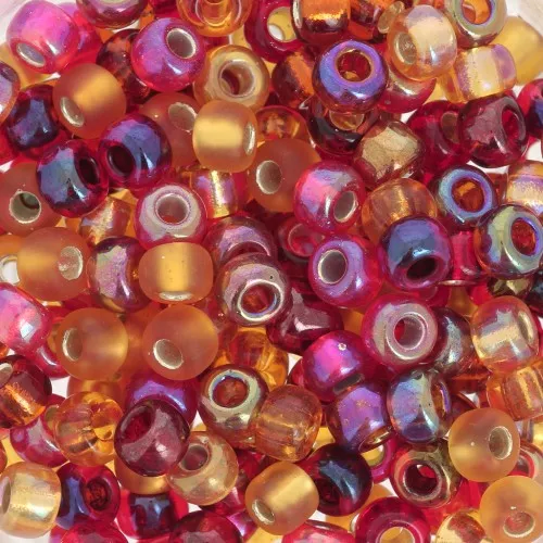 Mix de rocailles Miyuki 6/0 MIX-29 - Cranberry Harvest x8g