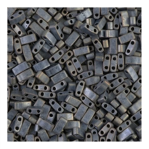 Miyuki Half Tila Beads 5x2.3x1.9 mm HTL-2002 - Mat Met Silver Gray x10g