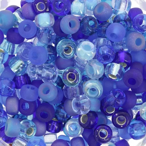 Mix de rocailles Miyuki 6/0 MIX-02 - Blueberry Pie x8g