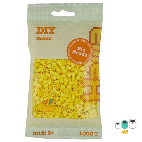Perline da stiro Hama Bio - MIDI 5 mm - Giallo chiaro (n°103) x1000