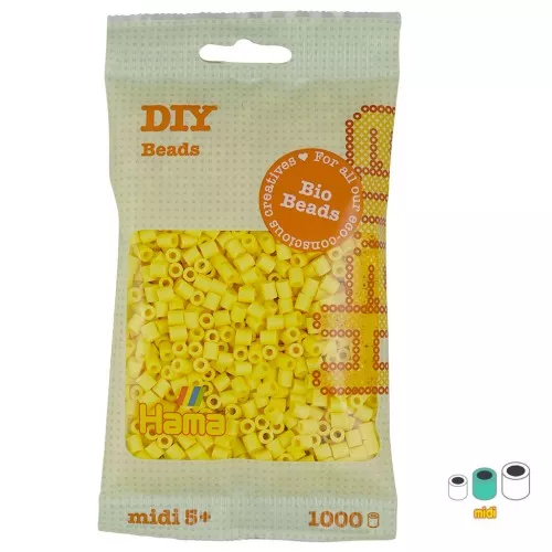 Perline da stiro Hama Bio - MIDI 5 mm - Giallo chiaro (n°103) x1000
