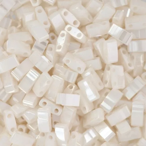 Miyuki Half Tila Beads 5x2.3x1.9 mm HTL-592 - Antique Ivory Pearl Ceylon x10g