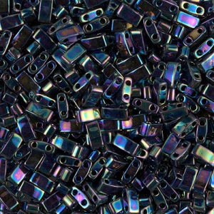 Perline Miyuki Half Tila 5x2,3x1,9 mm HTL-455 - Blu iris variegato metallizzato x10 g