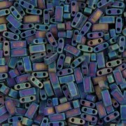 Miyuki Half Tila Beads 5x2.3x1.9 mm HTL-401FR - Mat Black AB x10g