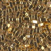 Miyuki Half Tila Beads 5x2.3x1.9 mm HTL-191 - 24kt Gold Plated x5g