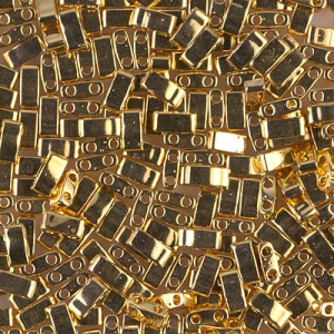 Miyuki Half Tila Beads 5x2.3x1.9 mm HTL-191 - 24kt Gold Plated x5g