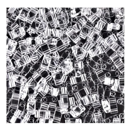 Miyuki Half Tila Beads 5x2.3x1.9 mm HTL-131 - Crystal x10g