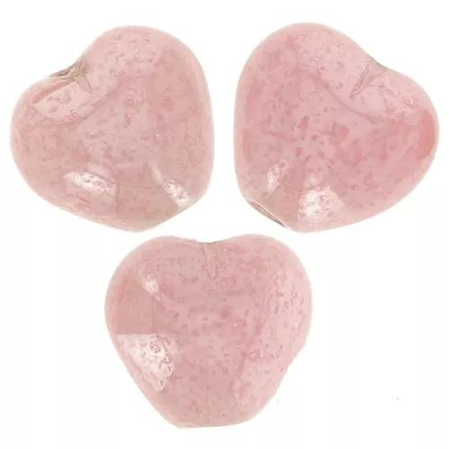 Perline cuore 6x6,5 mm - Rosa opaco Luster x10g