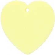 Pendente cuore in resina opaca 36x36,5 mm - Giallo pallido x1
