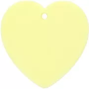 Pendente cuore in resina opaca 36x36,5 mm - Giallo pallido x1