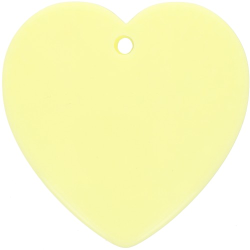 Pendente cuore in resina opaca 36x36,5 mm - Giallo pallido x1