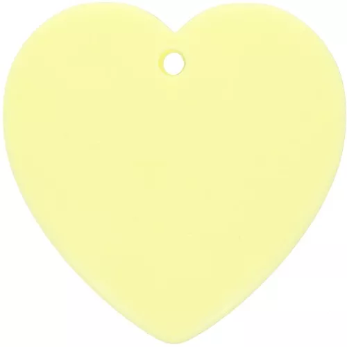 Pendente cuore in resina opaca 36x36,5 mm - Giallo pallido x1