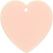 Pendente forma di cuore in resina opaca 36x36,5 mm - Rosa chiaro x1