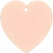 Pendente forma di cuore in resina opaca 36x36,5 mm - Rosa chiaro x1