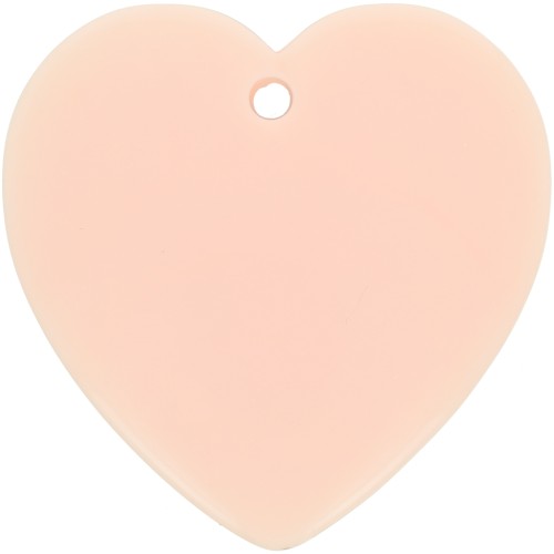 Pendente forma di cuore in resina opaca 36x36,5 mm - Rosa chiaro x1