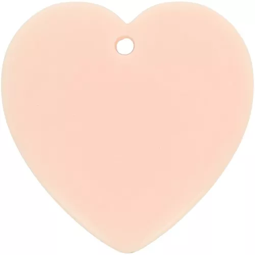 Pendente forma di cuore in resina opaca 36x36,5 mm - Rosa chiaro x1