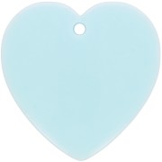 Pendente forma di cuore in resina opaca 36x36,5 mm - Blu pastello x1