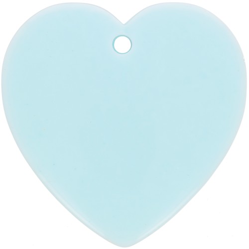 Pendente forma di cuore in resina opaca 36x36,5 mm - Blu pastello x1