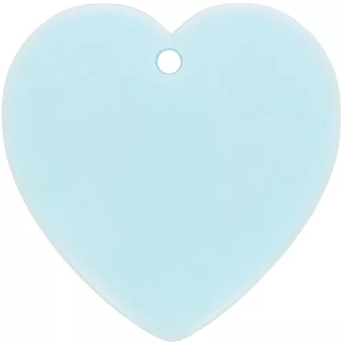 Pendente forma di cuore in resina opaca 36x36,5 mm - Blu pastello x1
