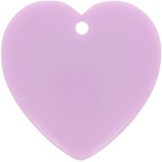 Pendente cuore in resina opaca 36x36,5 mm - Viola chiaro x1