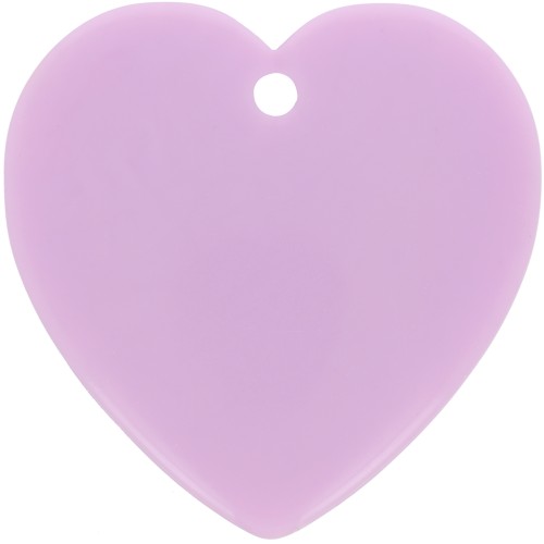 Pendente cuore in resina opaca 36x36,5 mm - Viola chiaro x1