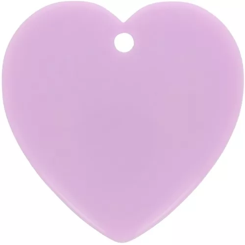 Pendente cuore in resina opaca 36x36,5 mm - Viola chiaro x1