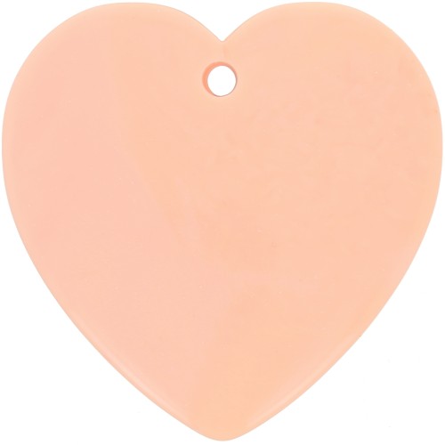Pendente cuore in resina opaca 36x36,5 mm - Peach x1