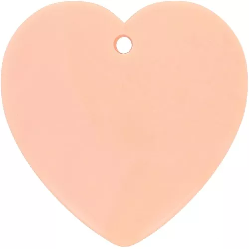Pendente cuore in resina opaca 36x36,5 mm - Peach x1