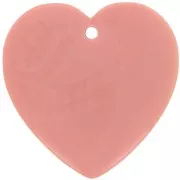 Pendente forma di cuore in resina opaca 36x36,5 mm - Rosa salmone x1