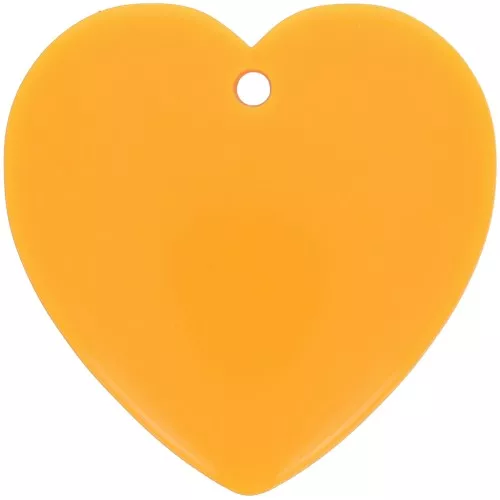Pendente forma di cuore in resina opaca 36x36,5 mm - Mandarino x1