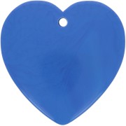 Pendente forma di cuore in resina opaca 36x36,5 mm - Blu x1