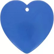 Pendente forma di cuore in resina opaca 36x36,5 mm - Blu x1