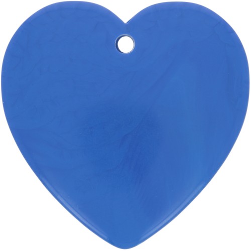 Pendente forma di cuore in resina opaca 36x36,5 mm - Blu x1