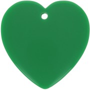 Pendente cuore in resina opaca 36x36,5 mm - Verde abete x1|raw }}