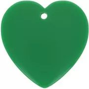 Pendente cuore in resina opaca 36x36,5 mm - Verde abete x1