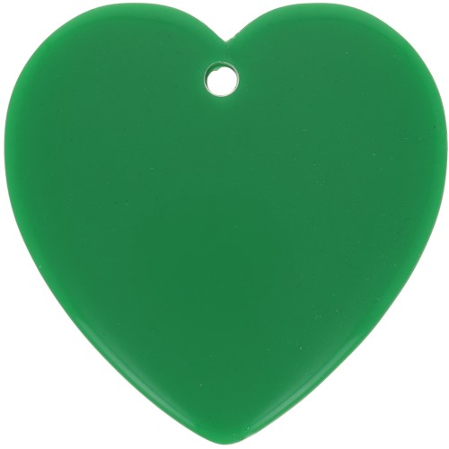 Pendente cuore in resina opaca 36x36,5 mm - Verde abete x1