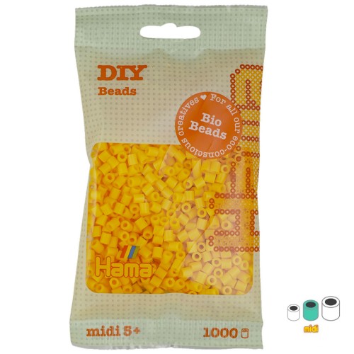 Perline da stiro Hama Bio - MIDI 5 mm - Giallo (n°03) x1000