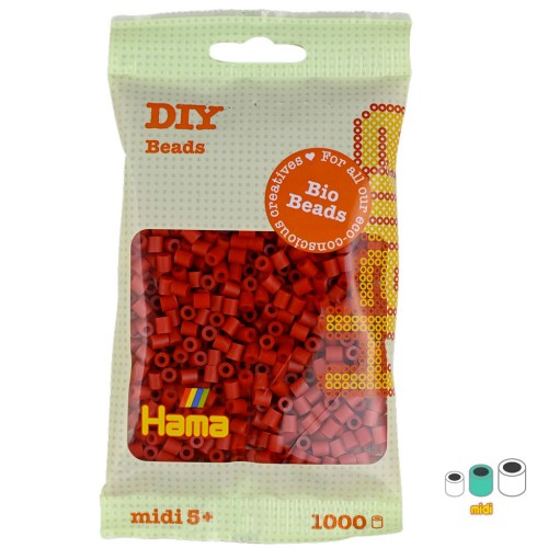 Perline da stiro Hama Bio - MIDI 5 mm - Rosso Natale scuro (n°22) x1000