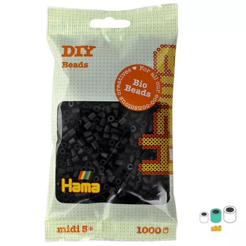 Perline da stiro Hama Bio - MIDI 5 mm - Nero (n°18) x1000