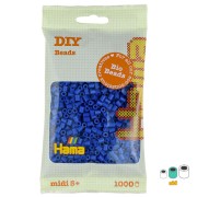 Perline da stiro Hama Bio - MIDI 5 mm - Blu scuro (n°08) x1000