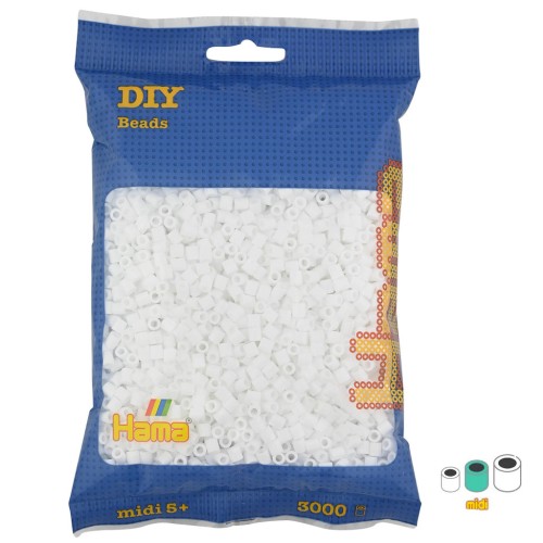 Perline da stiro Hama MIDI 5 mm - Bianco (n°01) x3000