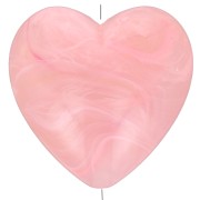 Perla cuore in resina opaca 17x18 mm - Rosa marmorizzato x1|raw }}