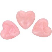 Perla cuore in resina opaca 17x18 mm - Rosa marmorizzato x1
