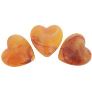 Perla cuore in resina opaca 17x18 mm - Albicocca marmorizzata x1