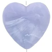 Perla cuore in resina opaca 17x18 mm - Grigio ghiacciaio marmorizzato x1