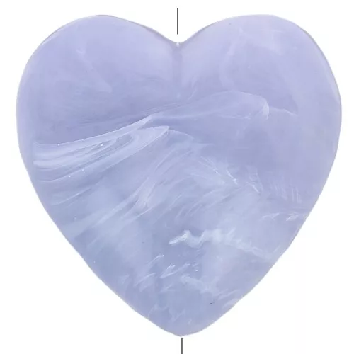 Perla cuore in resina opaca 17x18 mm - Grigio ghiacciaio marmorizzato x1