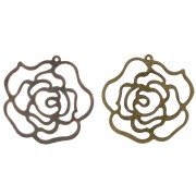 Cadeau - Pendentif léger rose 32 mm - Finition aléatoire x1